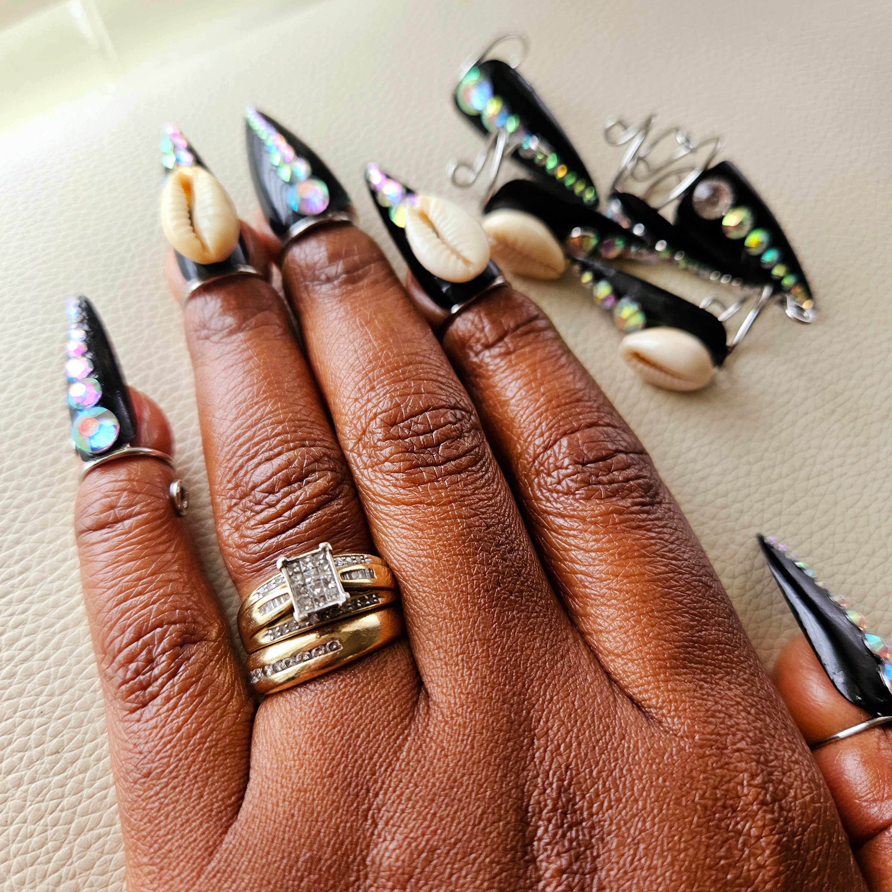 Afrocentric 3D Nail Rings