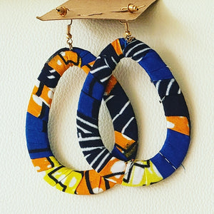 Earrings Made with Kente/Ankara, Oval