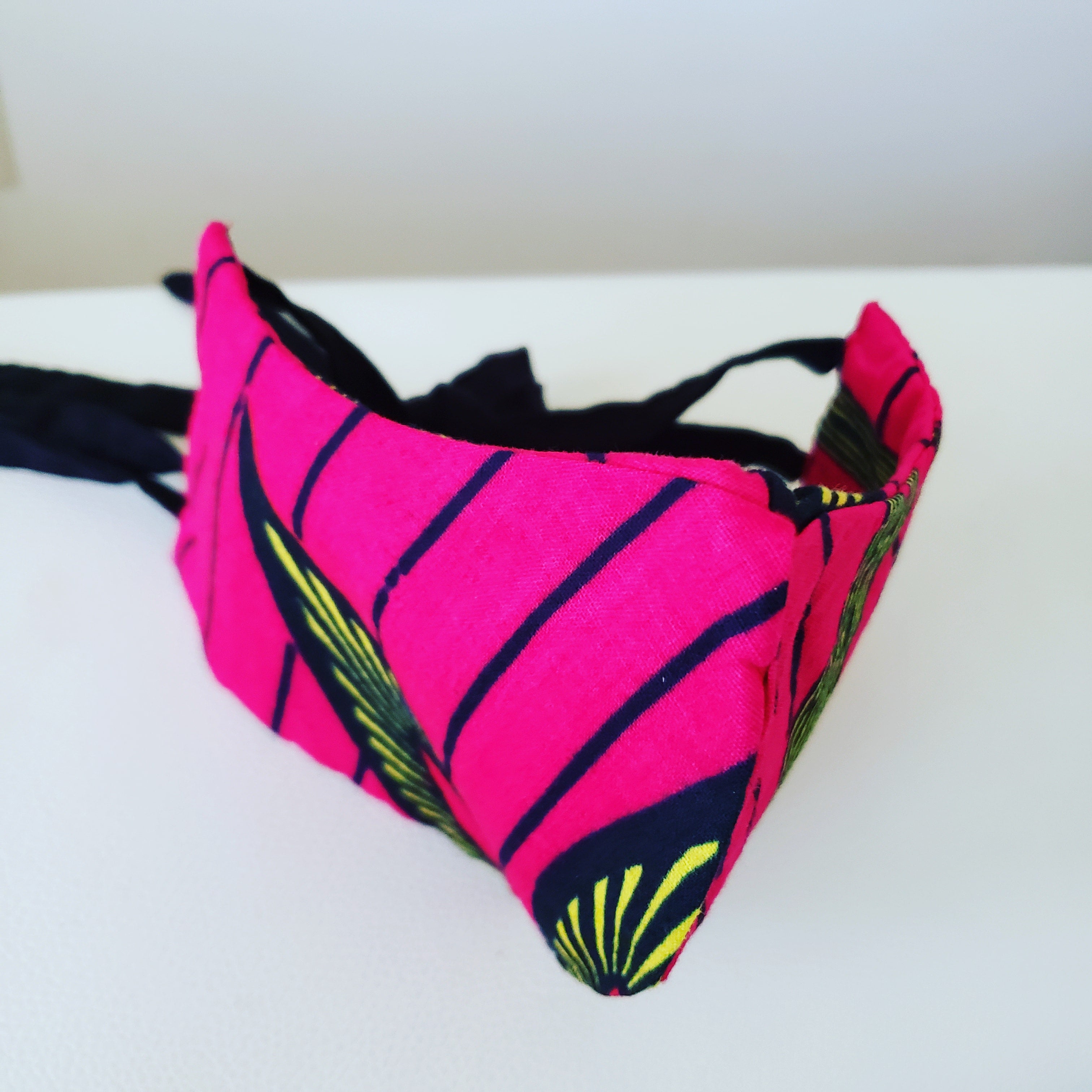 Hot Pink Ankara Mask, Afrobeats Collection