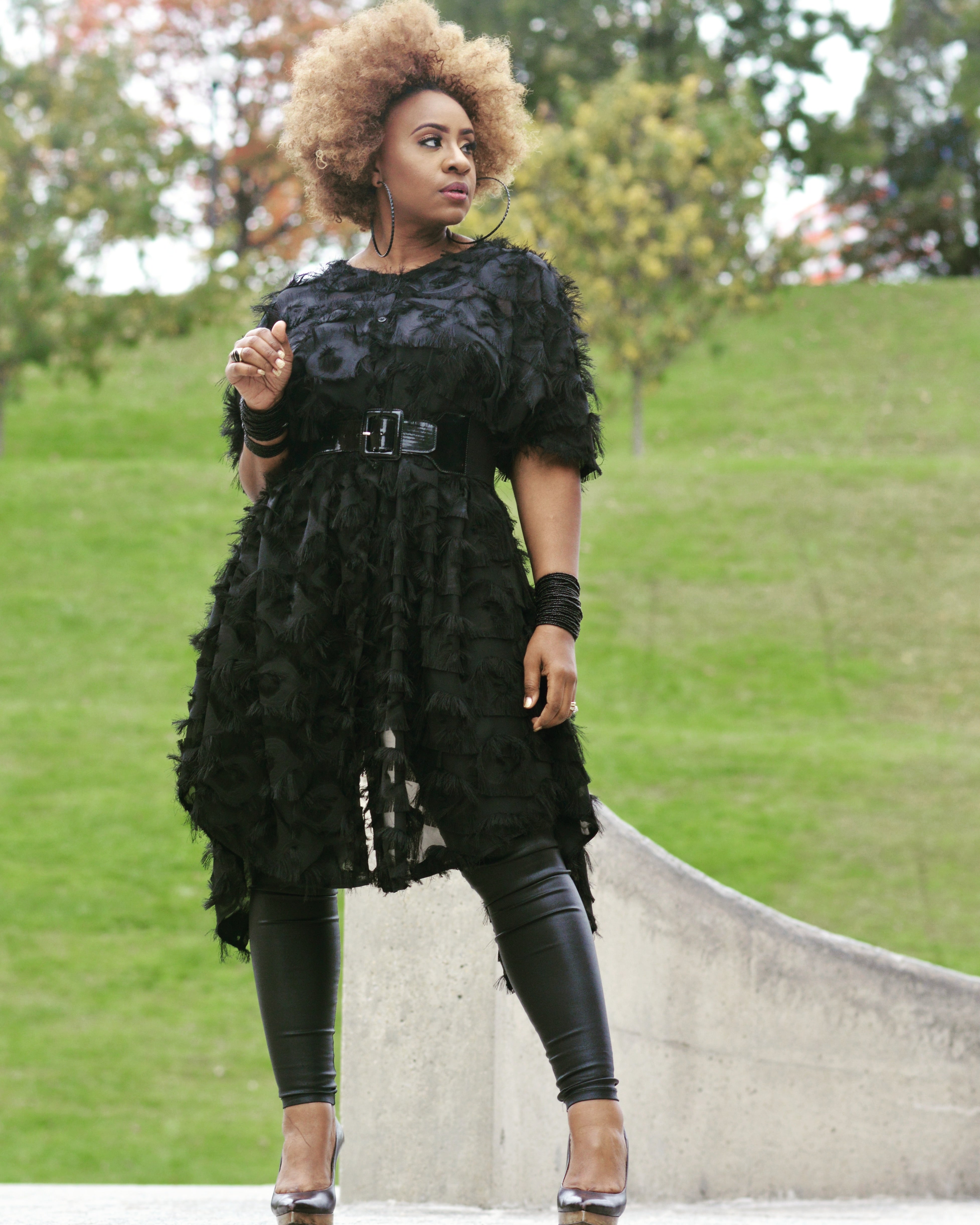 Black Feathered Dress, Afrobeats Collection
