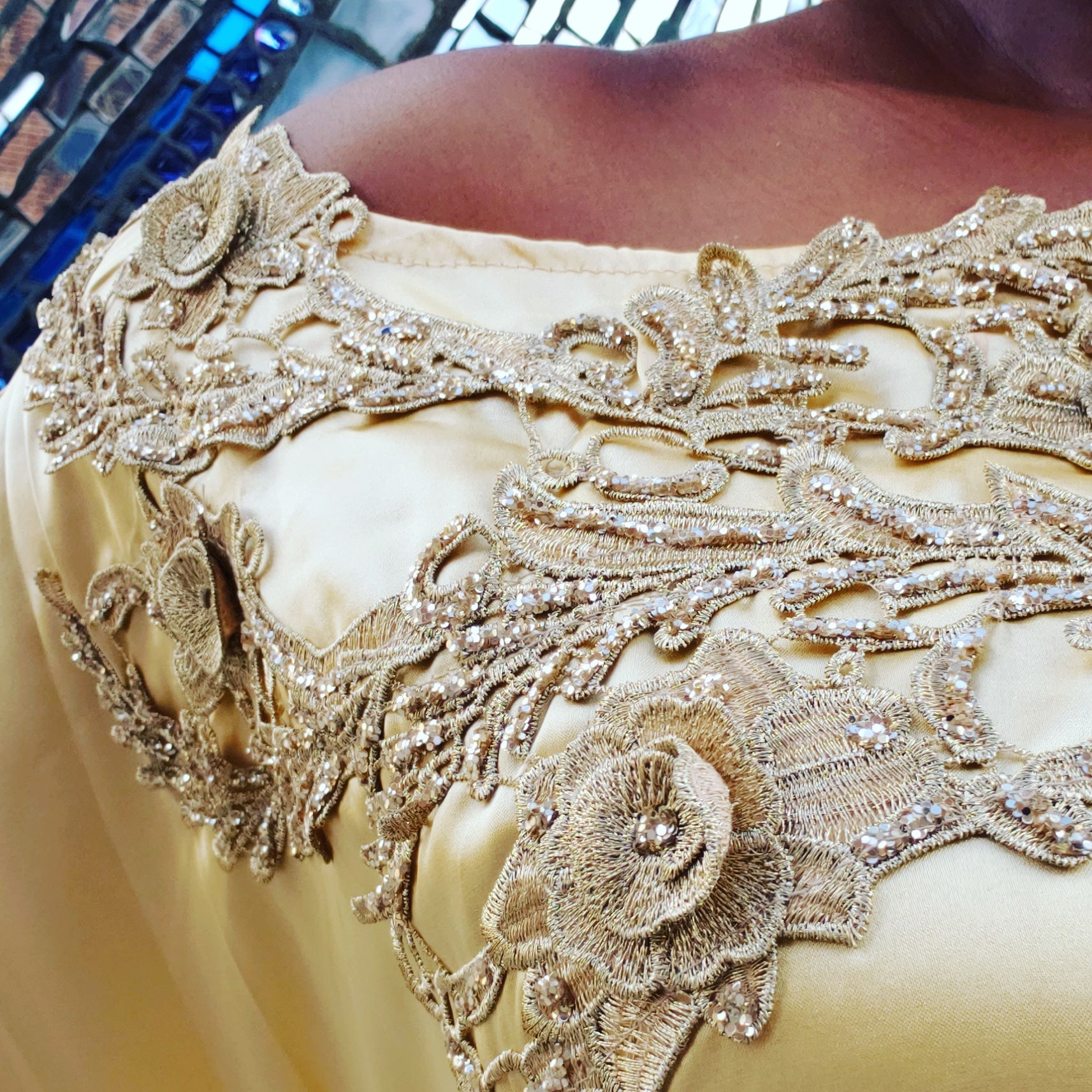 Silky Kaftan with Embroidery, Afrobeats Collection