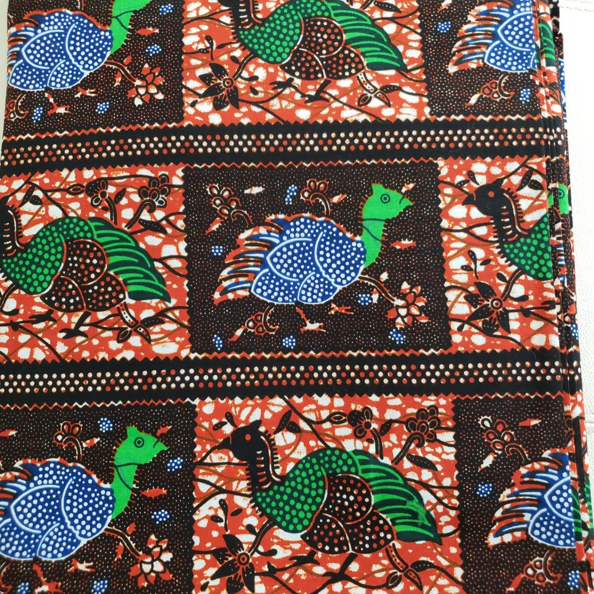 African Ankara Fabric, 6 yards (Brownish-Orangish)