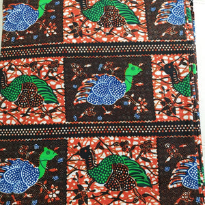 African Ankara Fabric, 6 yards (Brownish-Orangish)