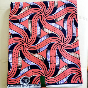 African Ankara Fabric, 6 yards (Salmon)