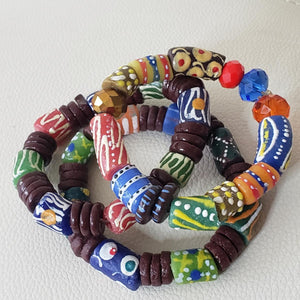 Ghana Beads Bracelets, 3pcs (Accra) Afrobeats Collection