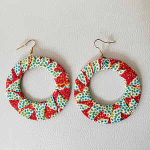 Earrings Made with Ankara, Hoop