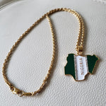 18K Gold-plated Nigeria Flag Necklace, Afrobeats Collection