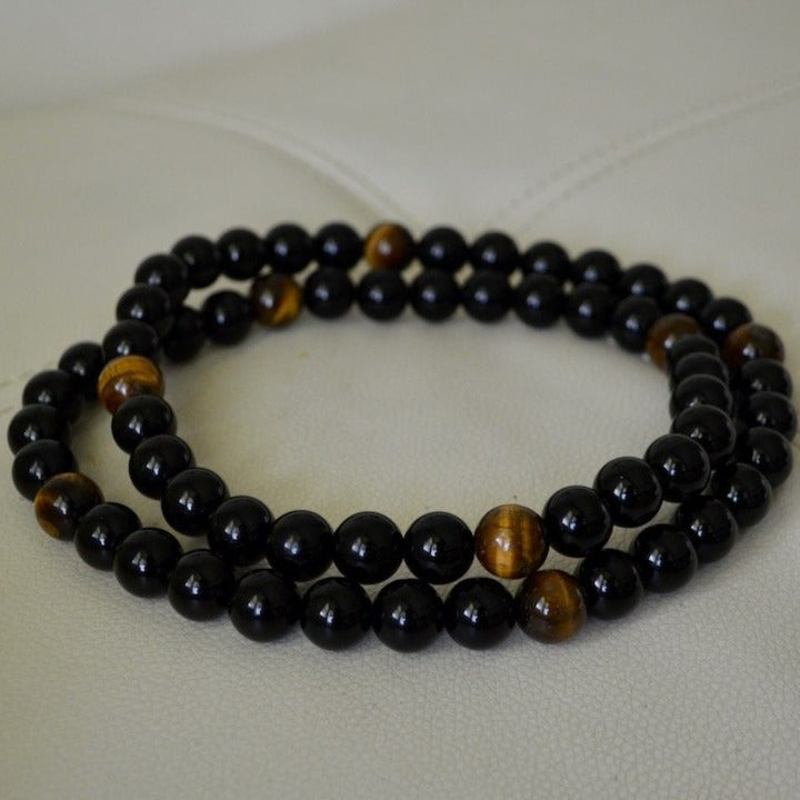 Black Agate Beads Necklace, Afrobeats Collection