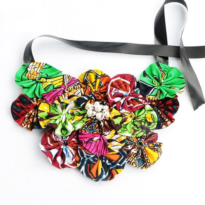 Ankara Necklace Set, Pleated